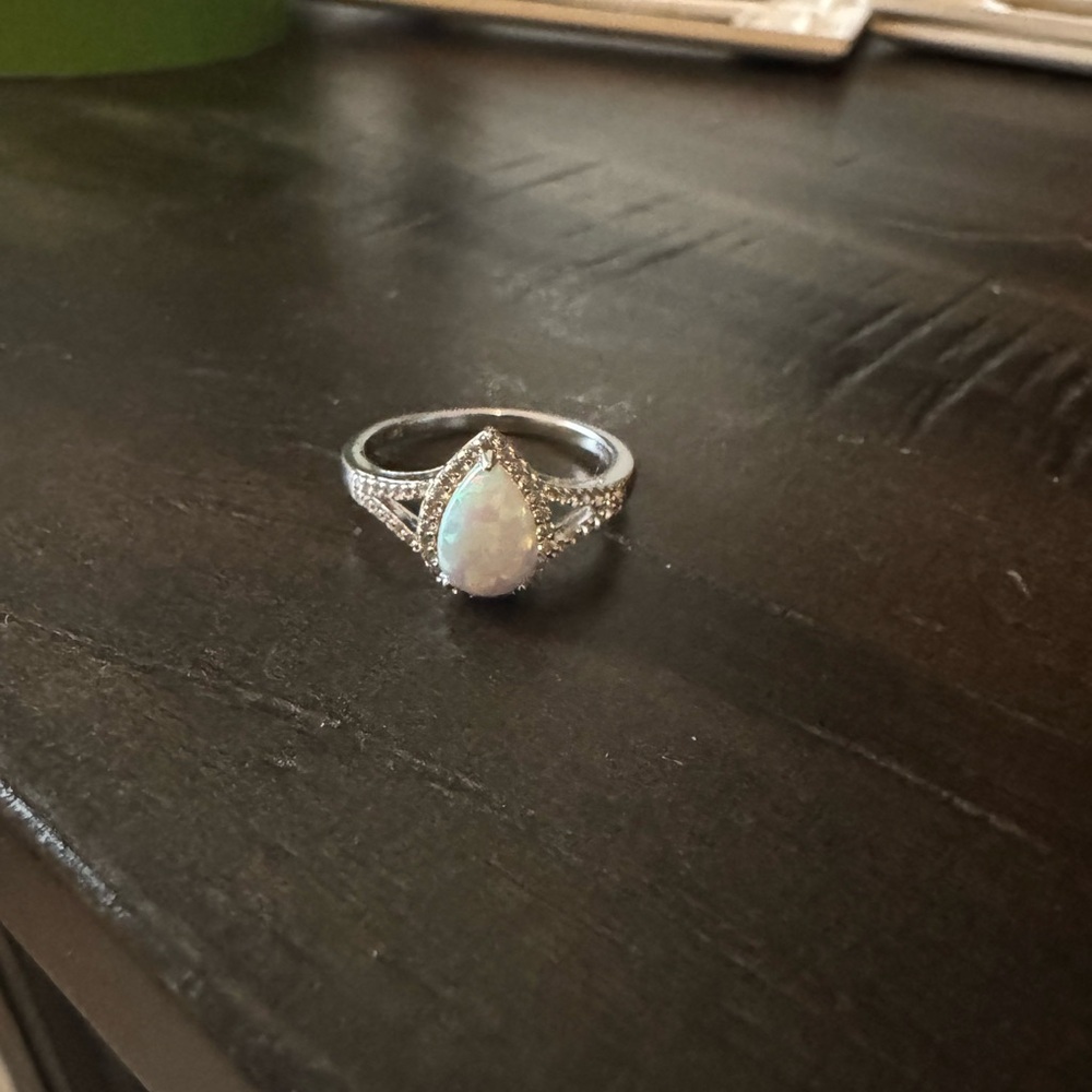 Elegant Silver Opal Ring